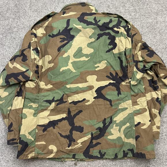 Vintage US Army M65 Field Jacket Mens Large Short Woodland Camo Cold Weather 90s - Picture 5 of 9